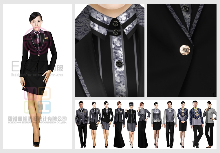 私人酒店會所服裝圖片藍色印花系列