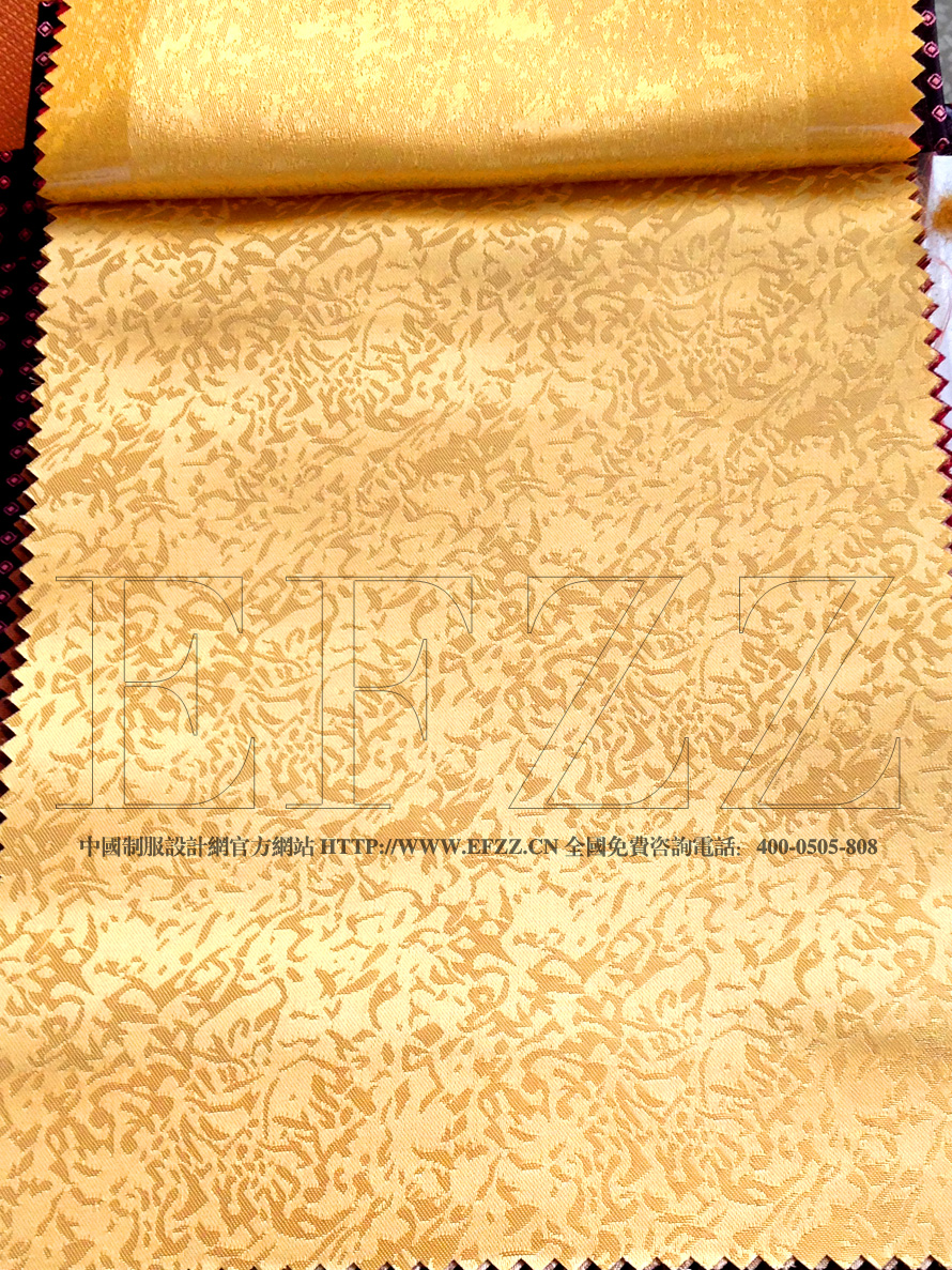 黃色點狀紋提花制服面料