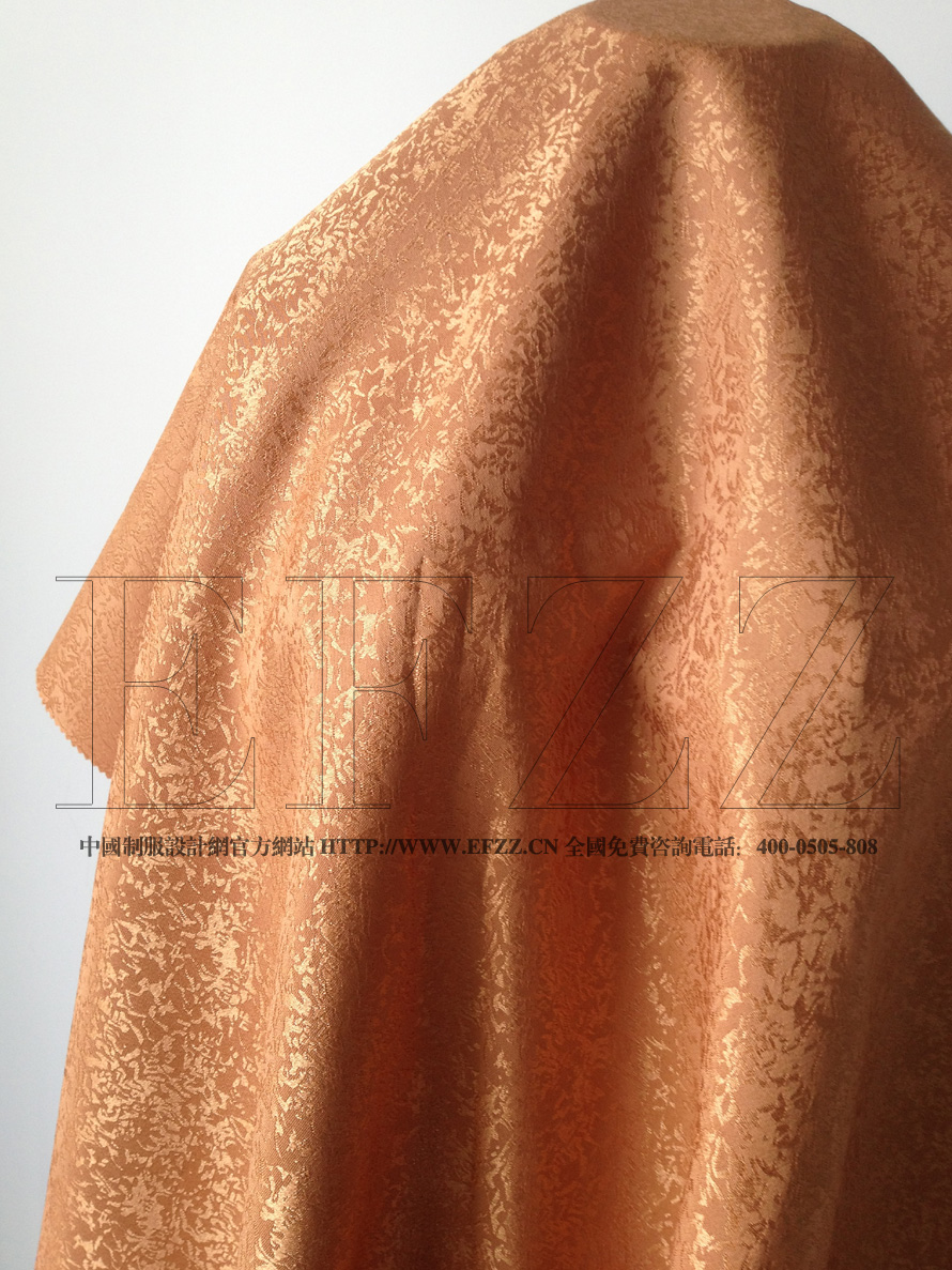 橙色點狀紋提花制服面料