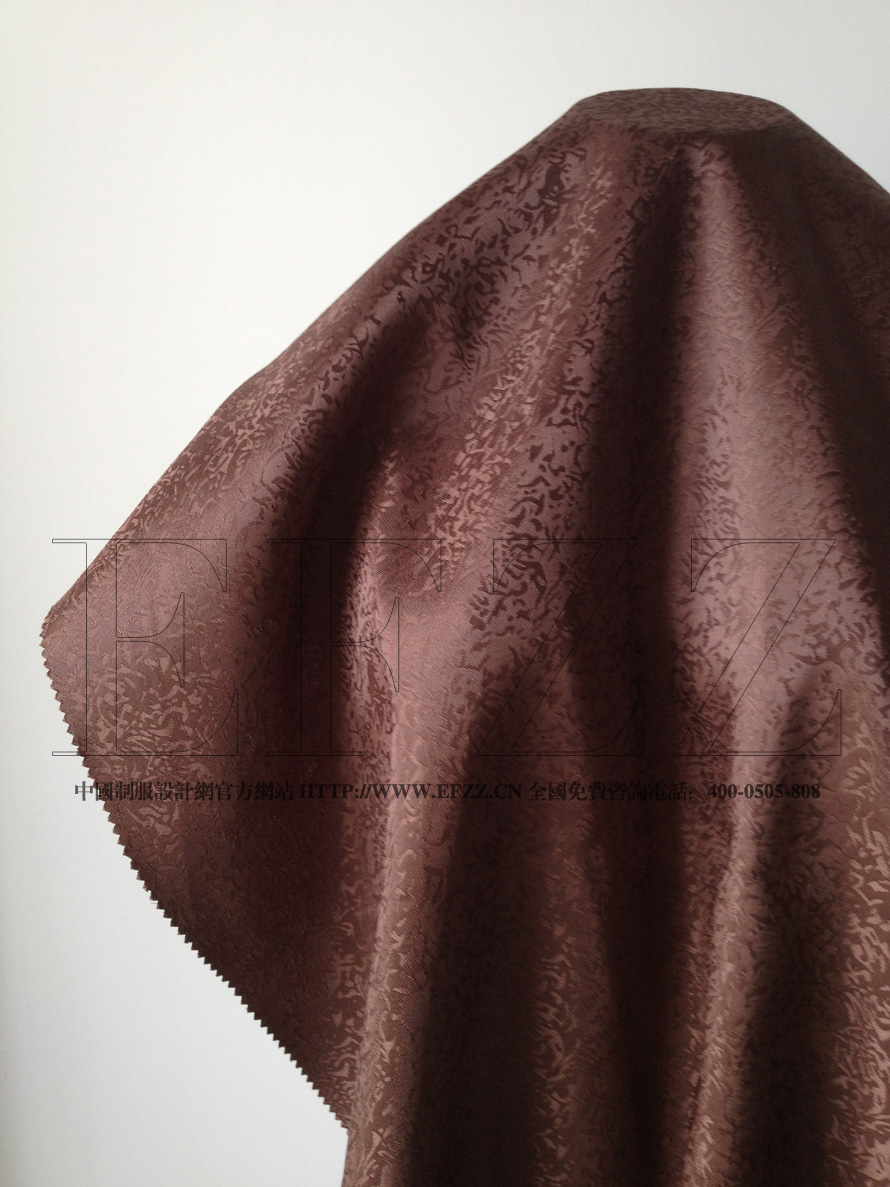 咖啡色點狀紋提花制服面料