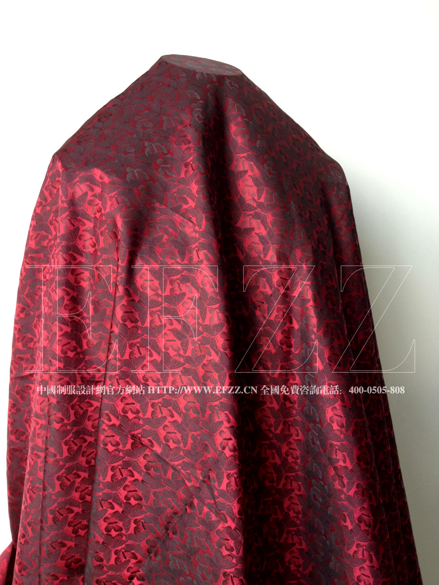 紅色蝶戀花高密度提花面料