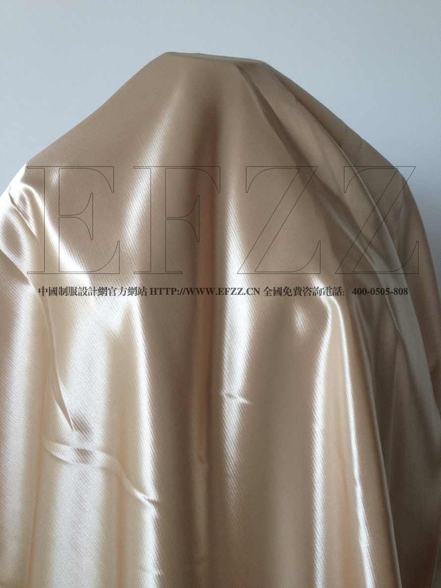 高檔淺米色加厚仿緞時尚面料