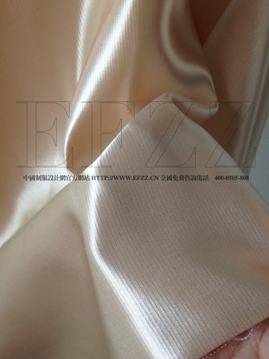 高檔淺米色加厚仿緞時尚面料