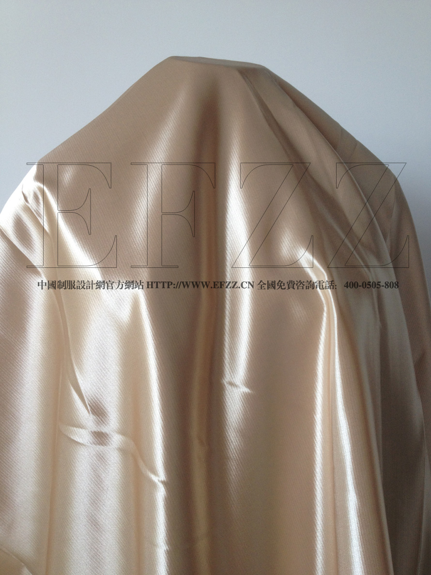 高檔淺米色加厚仿緞時尚面料