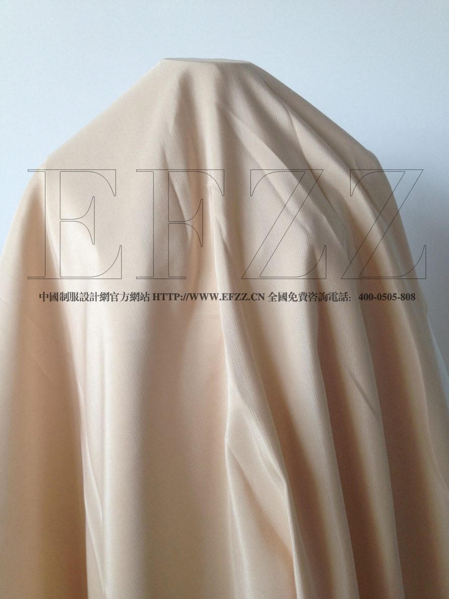 高檔淺米色加厚仿緞時尚面料