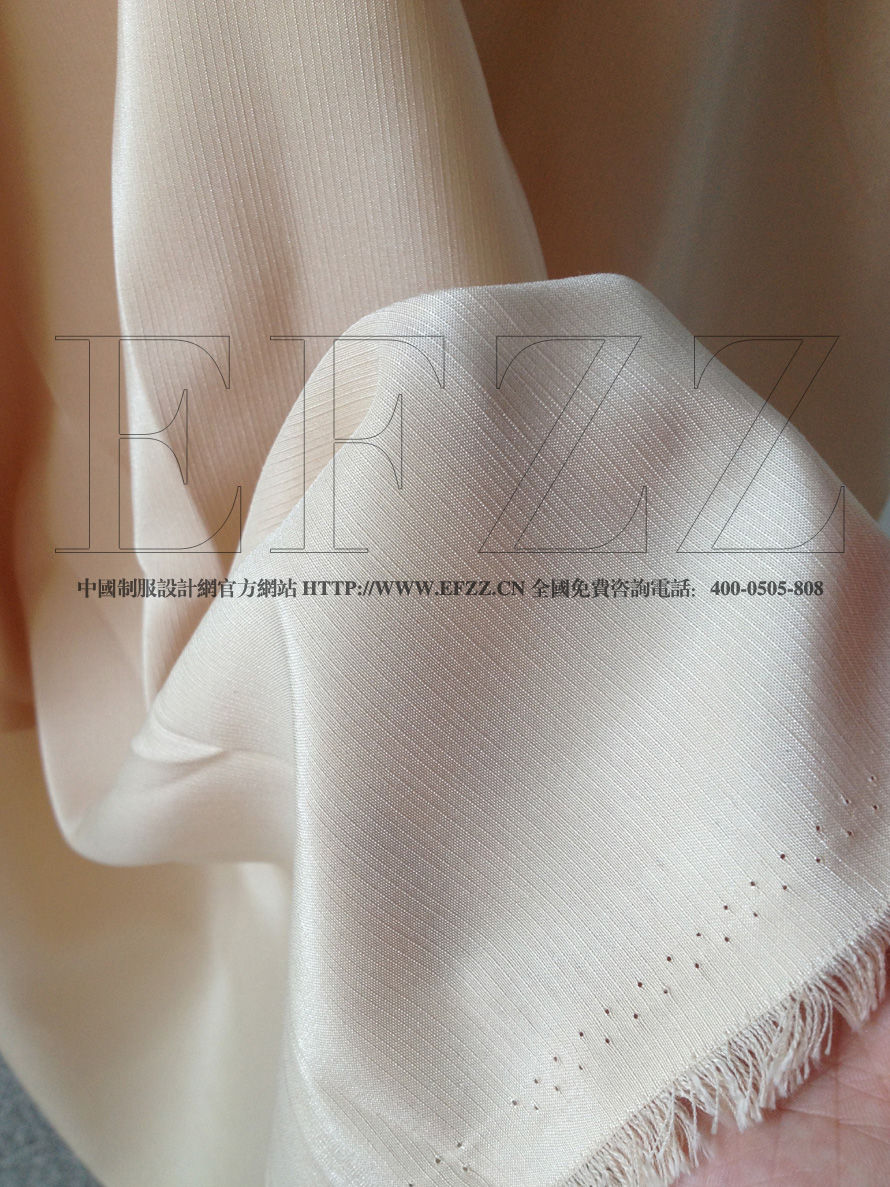高檔淺米色加厚仿緞時尚面料