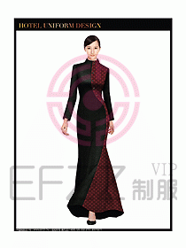 酒店中餐咨客制服設計圖596