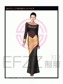 酒店中餐咨客制服設計圖604