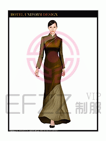 酒店中餐咨客制服設計圖602