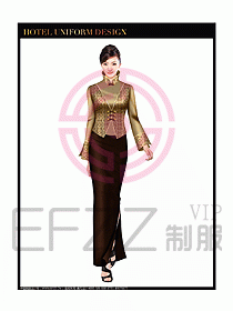 酒店中餐咨客制服設計圖613