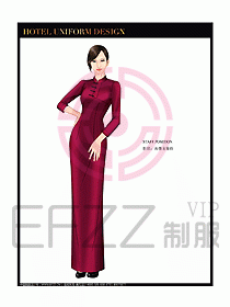 酒店中餐咨客制服設計圖630