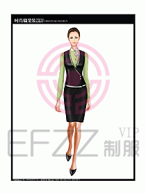 女職業(yè)裝襯衫馬夾設計圖246