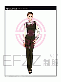 女職業(yè)裝襯衫馬夾設(shè)計(jì)圖299