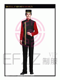 酒店門童行李生制服設計833