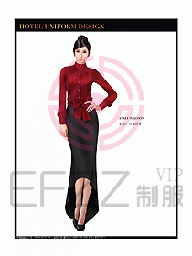 酒店西餐廳咨客制服設計圖349