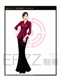 酒店西餐廳咨客制服設計圖363
