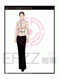 酒店西餐廳咨客制服設計圖366