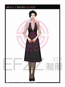酒店西餐廳咨客制服設計圖382