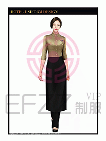 餐飲西餐廳服務員制服設計圖888