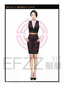 餐飲西餐廳服務員制服設計圖892