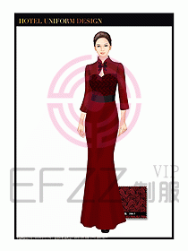 酒店餐廳咨客制服設計圖671