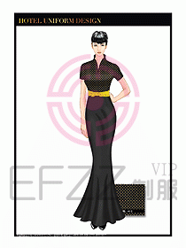 酒店餐廳咨客制服設計圖674