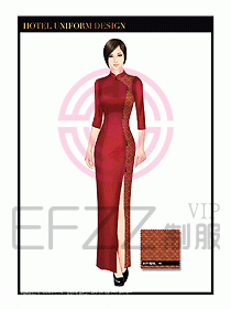 酒店餐廳咨客制服設計圖677