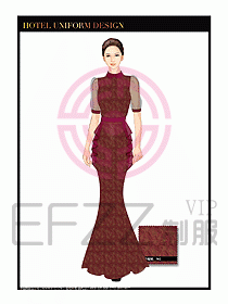酒店餐廳咨客制服設計圖681