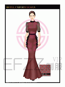 酒店餐廳咨客制服設計圖682