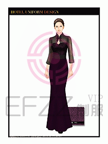 酒店餐廳咨客制服設計圖685