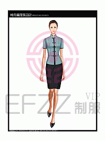 女職業裝短袖襯衫設計圖207