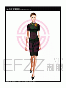 女職業(yè)裝短袖襯衫設(shè)計(jì)圖208