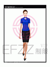 女職業裝短袖襯衫設計圖212