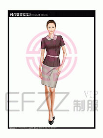 女職業裝短袖襯衫設計圖254