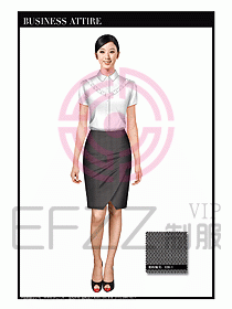 女職業裝短袖襯衫設計圖272