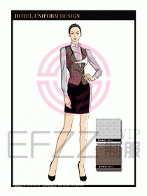 酒店西餐服務員制服設計1022