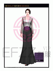 酒店制服西餐咨客服裝設計396
