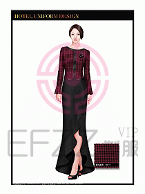 酒店制服西餐咨客服裝設計421