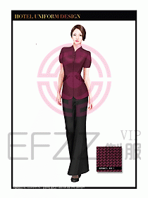 酒店服裝中餐服務員制服設計1396