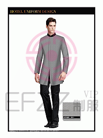 酒店服裝中餐服務員制服設計1404