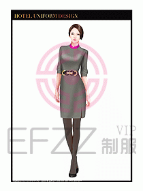酒店服裝中餐服務員制服設計1406