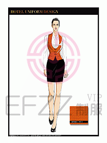 酒店服裝中餐服務員制服設計1425