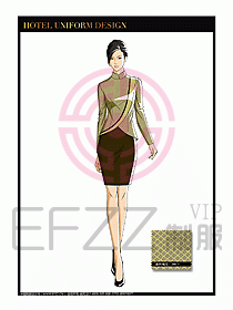 酒店服裝中餐服務員制服設計1426