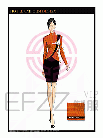 酒店服裝中餐服務員制服設計1427