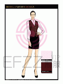 酒店服裝中餐服務員制服設計1438