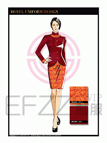 酒店服裝中餐服務(wù)員制服設(shè)計(jì)1443