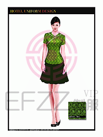 餐飲服務員茶藝師制服設計1480