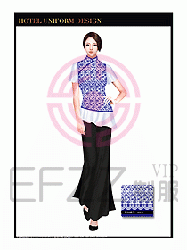 餐飲服務(wù)員茶藝師制服設(shè)計1489