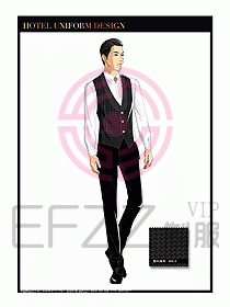 酒店西餐服務員制服設計1038