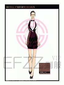 酒店西餐服務員制服設計1043